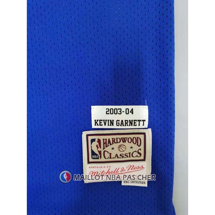 Maillot Minnesota Timberwolves Kevin Garnett NO 21 Hardwood Classics Throwback 2003-04 Bleu